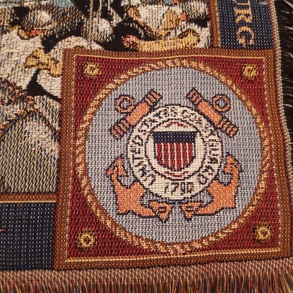 Veterans of World War II American Heroes Army Navy Woven Throw 55" x 46" +Fringe - Picture 3 of 12